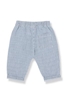 Pantalone in cotone a righe bianco e blu 1+IN THE FAMILY KIDS | SINEUDENIM